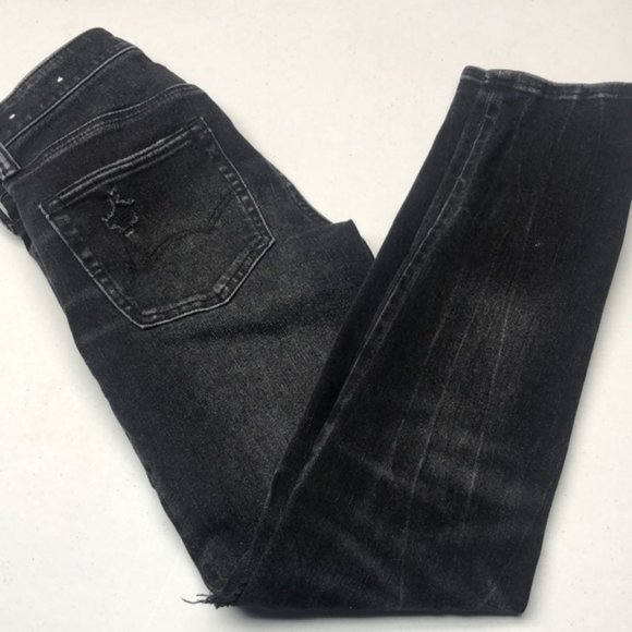 LIKE NEW MENS DISTRESS BLACKWASH SKINNY JEANS 26x28 ⭐️ - Picture 3 of 15